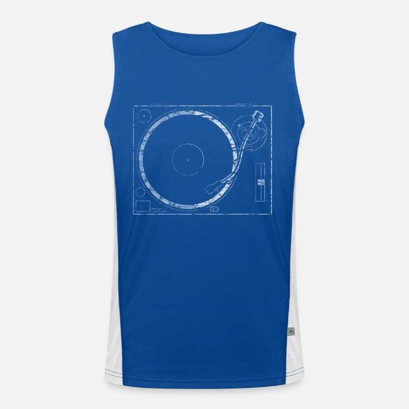 Technics DJ Turntable White Funktionelles Kontrast-Tank Top für Männer 