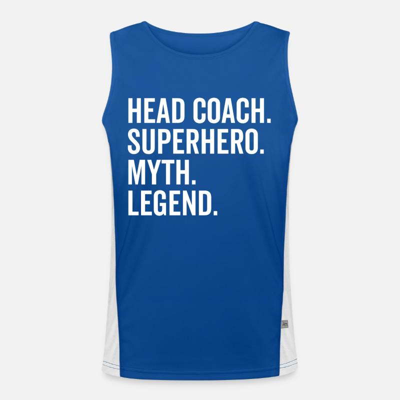 Head Coach Superhero Myth Legend Men's Functional Contrast Tank Top 