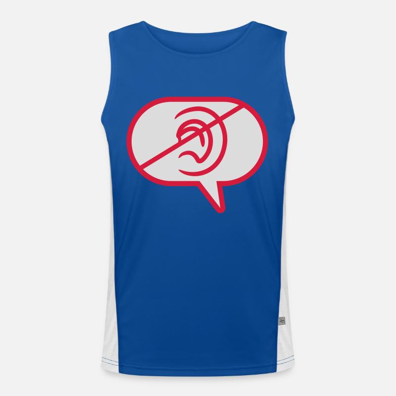 Nicht hören Symbol Sprechblase Funktionelles Kontrast-Tank Top für Männer 
