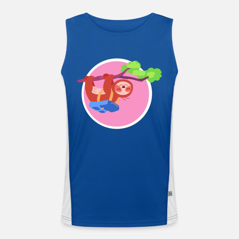 Faultier rosa Funktionelles Kontrast-Tank Top für Männer 