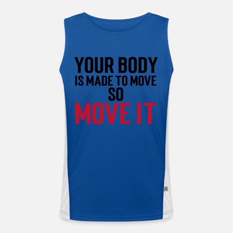 Your Body Is Made To Move - So Move It Schwarz/Rot Funktionelles Kontrast-Tank Top für Männer 