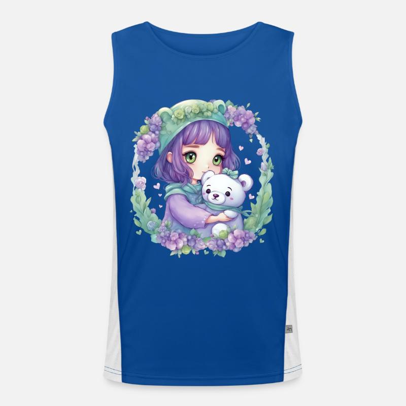 Fee mit Teddybär Funktionelles Kontrast-Tank Top für Männer 