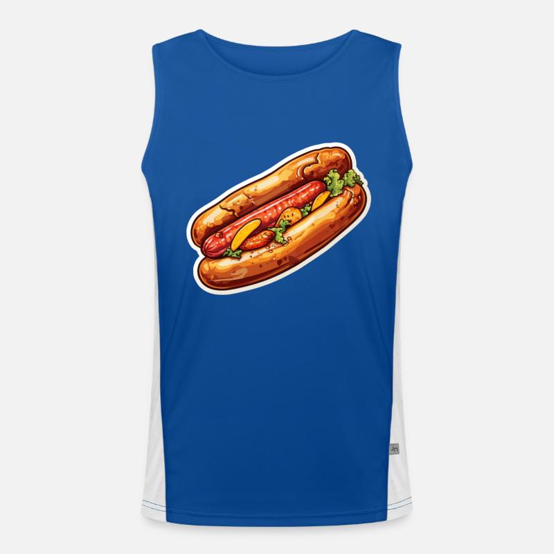 Bratwurst in a bun - Men's Functional Contrast Tank Top  - royal/white