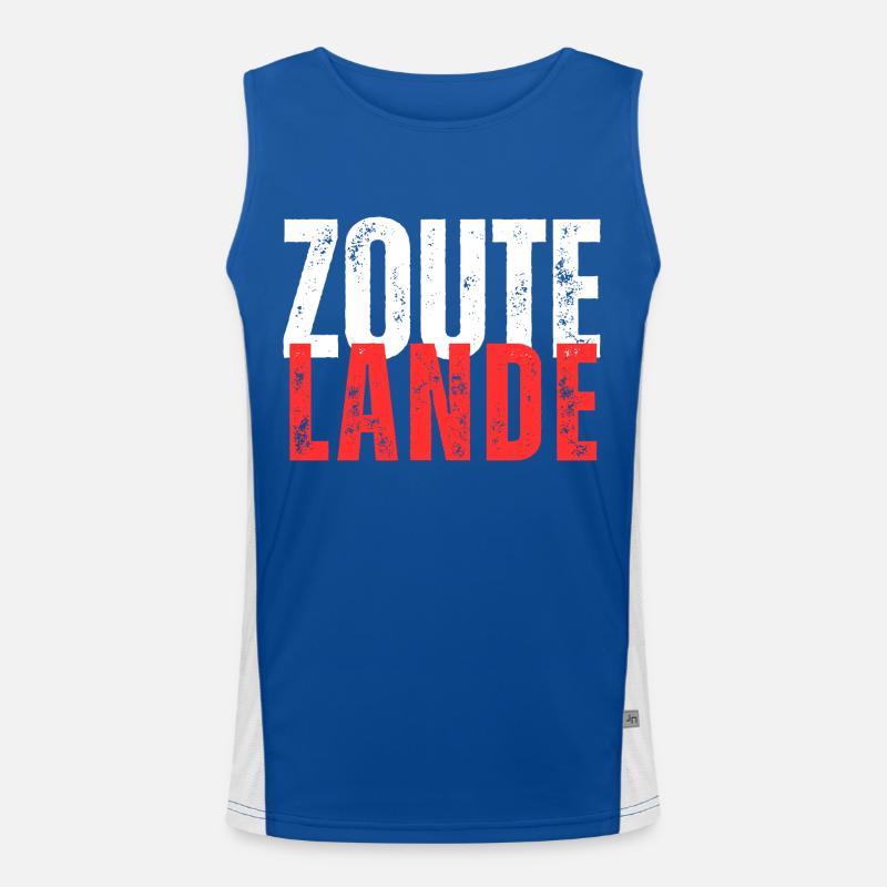 Zoutelande white red lettering Men's Functional Contrast Tank Top 