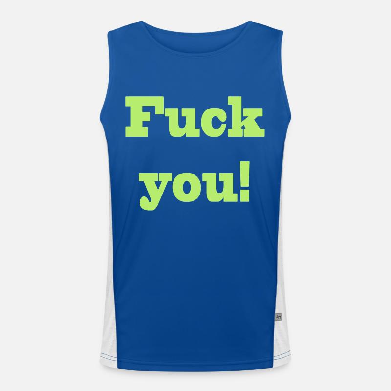 fuck you Funktionelles Kontrast-Tank Top für Männer 