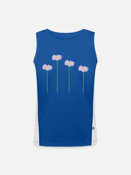 blumen - Men's Functional Contrast Tank Top - royal/white
