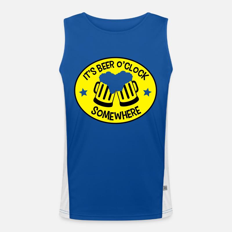 It's Beer o'Clock Somewhere - Men's Functional Contrast Tank Top  - royal/white