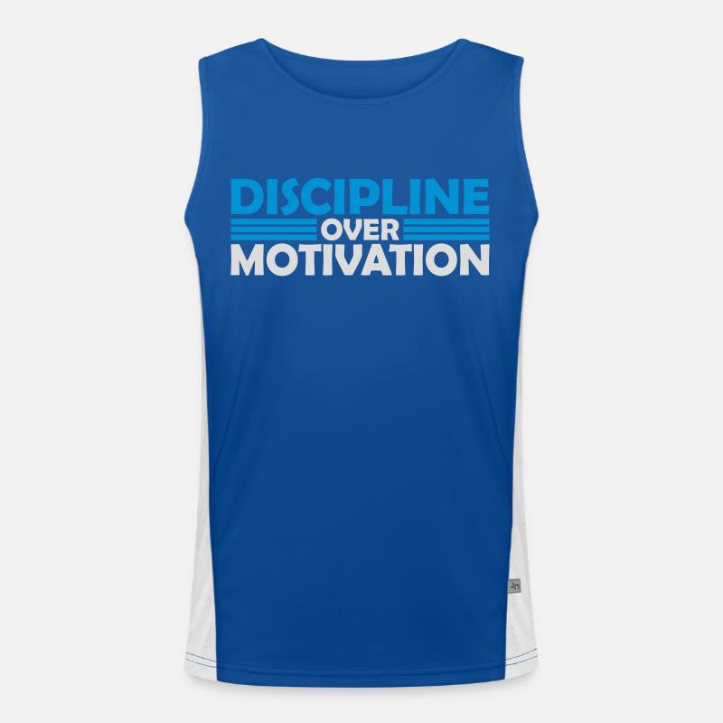 Citation de discipline sur la motivation Débardeur respirant contrasté Homme 