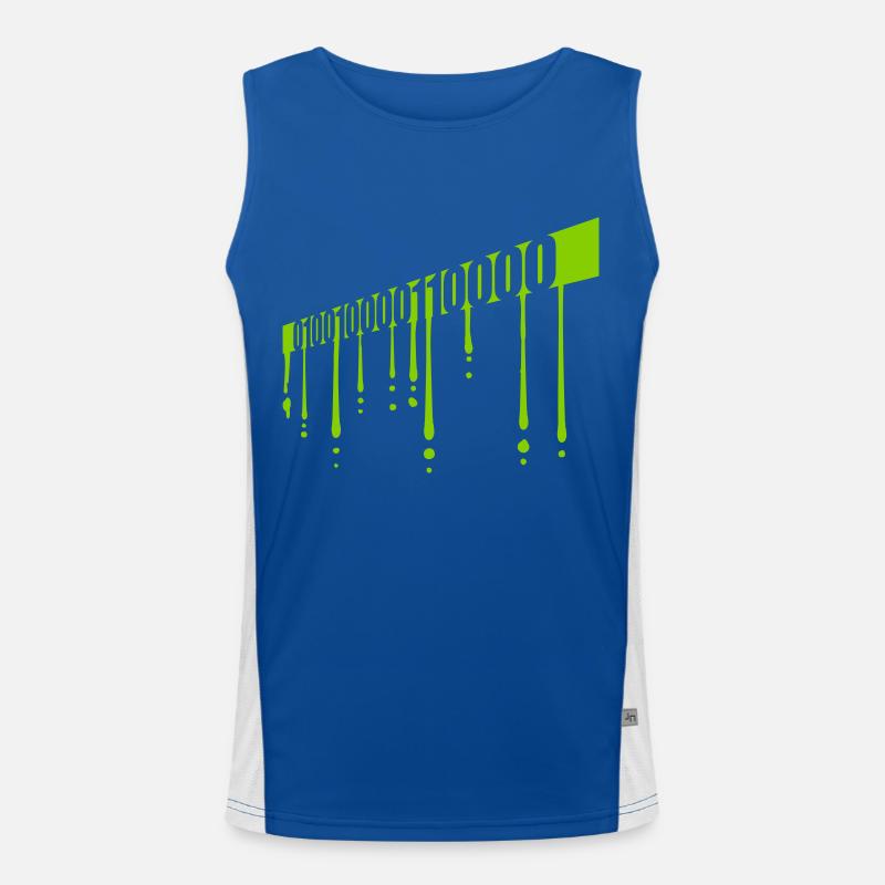 Binary Code Program Language - Men's Functional Contrast Tank Top  - royal/white