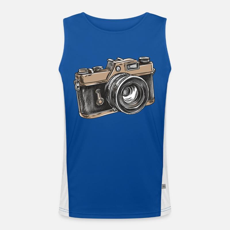 Dessin rétro de caméra Débardeur respirant contrasté Homme 