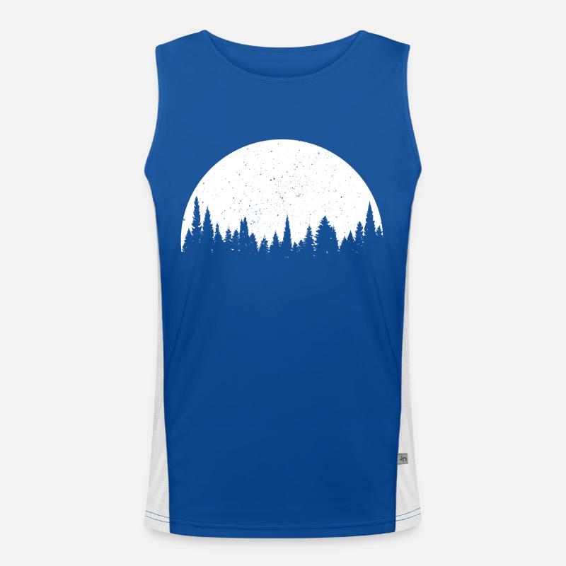 FOREST I Forest under starry sky silhouette Men's Functional Contrast Tank Top 