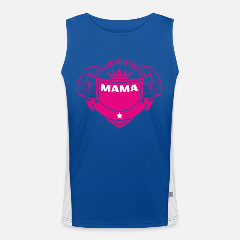 DIE BESTE MAMA - Men's Functional Contrast Tank Top  - royal/white