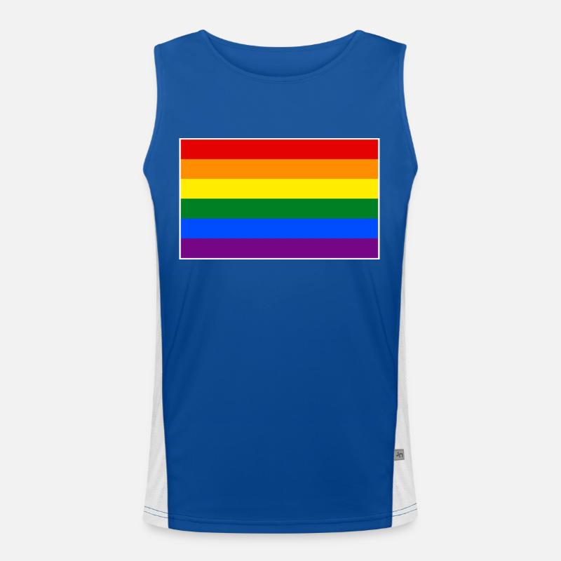 Drapeau arc-en-ciel Débardeur respirant contrasté Homme 