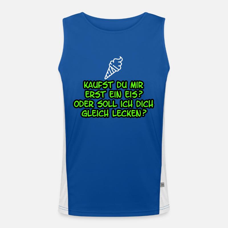 Kaufst du mir erst ein Eis Funktionelles Kontrast-Tank Top für Männer 