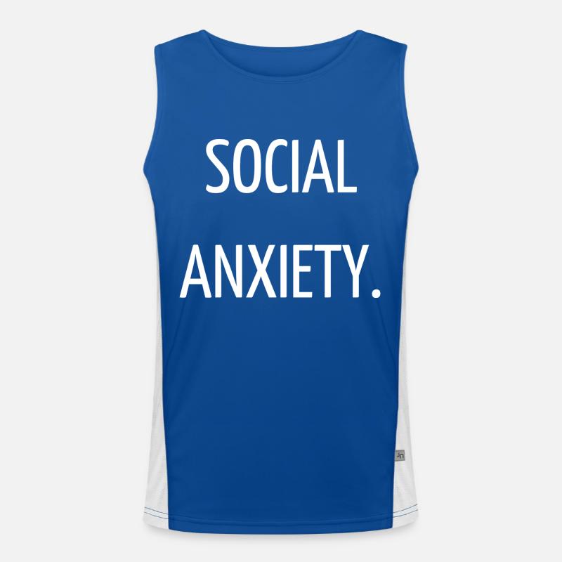 Soziale Ängste Funktionelles Kontrast-Tank Top für Männer 