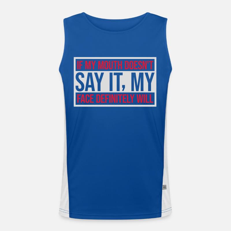 my face definitely will Funktionelles Kontrast-Tank Top für Männer 
