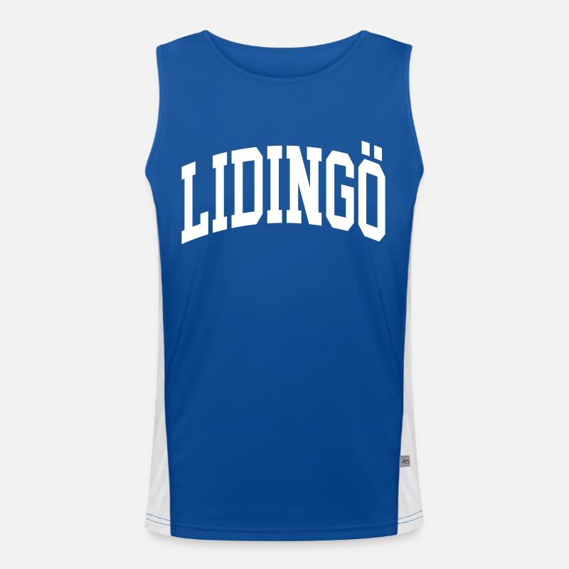 Lidingö - Men's Functional Contrast Tank Top - royal/white