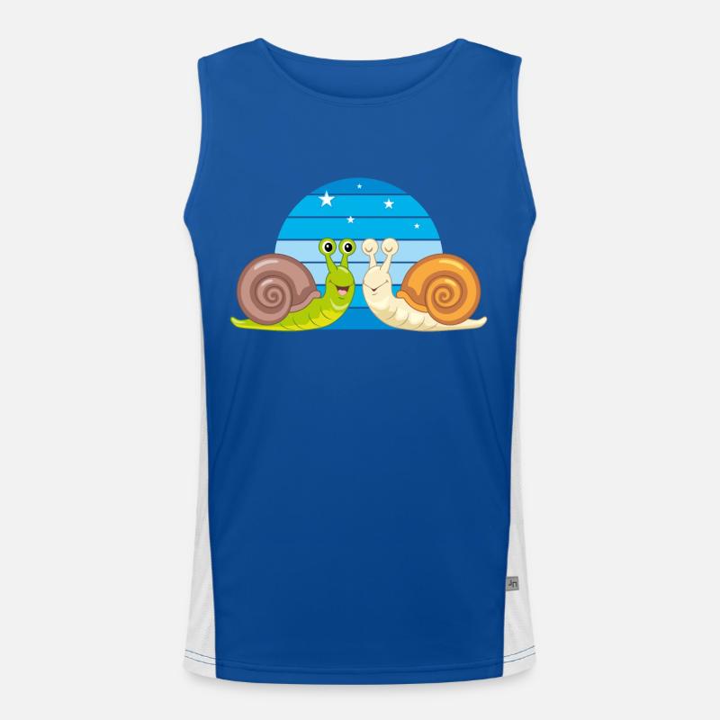 Two funny smiling snails Men's Functional Contrast Tank Top 