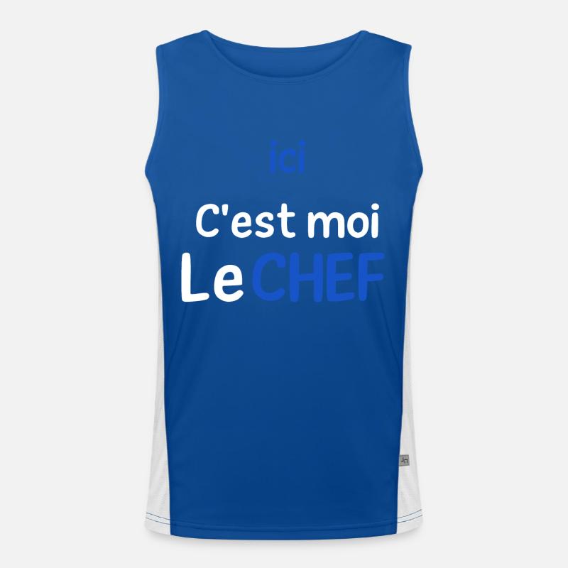 Ici c'est moi le chef Débardeur respirant contrasté Homme 