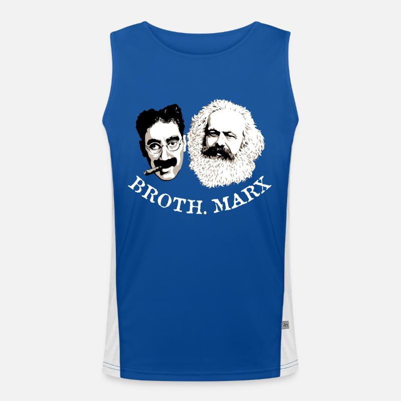 Brothers Marx - white typo Men's Functional Contrast Tank Top 