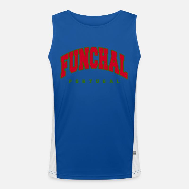 Funchal - Men's Functional Contrast Tank Top  - royal/white