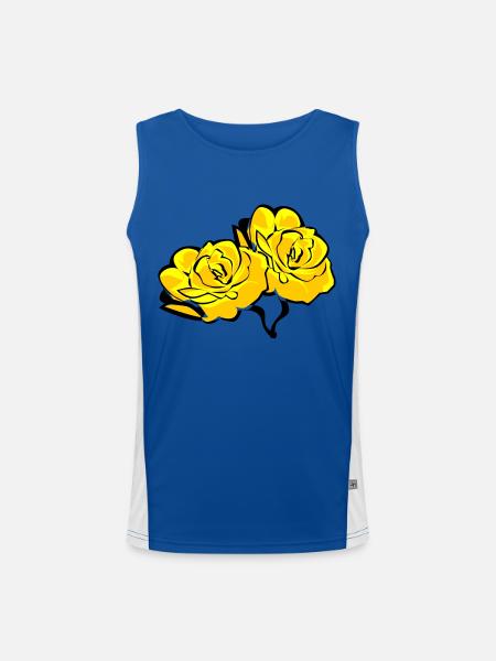 Roses - Débardeur respirant contrasté Homme - bleu/blanc