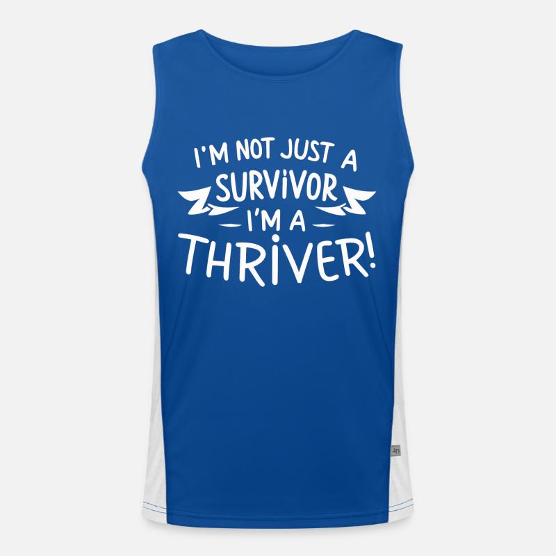Ich bin nicht nur ein Überlebender, ich bin ein Thriver! Funktionelles Kontrast-Tank Top für Männer 