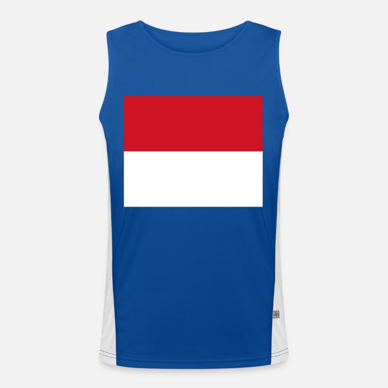 Flagge von Monaco / Drapeau Monaco Funktionelles Kontrast-Tank Top für Männer 