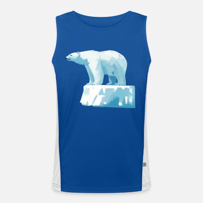 Eisbär auf Eisscholle Funktionelles Kontrast-Tank Top für Männer 