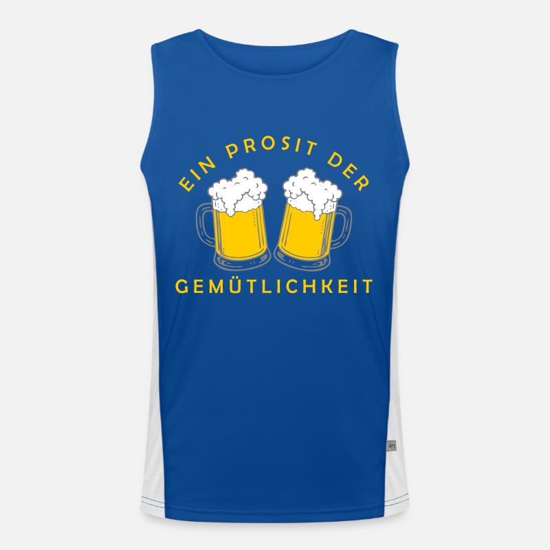 Bier - Ein Prosit der Gemütlichkeit - Men's Functional Contrast Tank Top  - royal/white