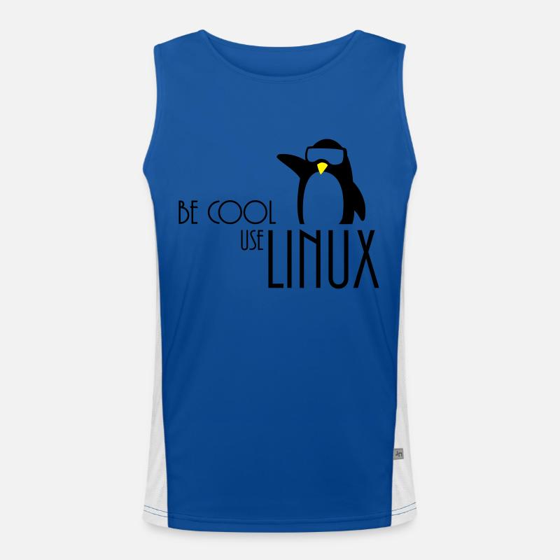 be cool use linux - Men's Functional Contrast Tank Top  - royal/white
