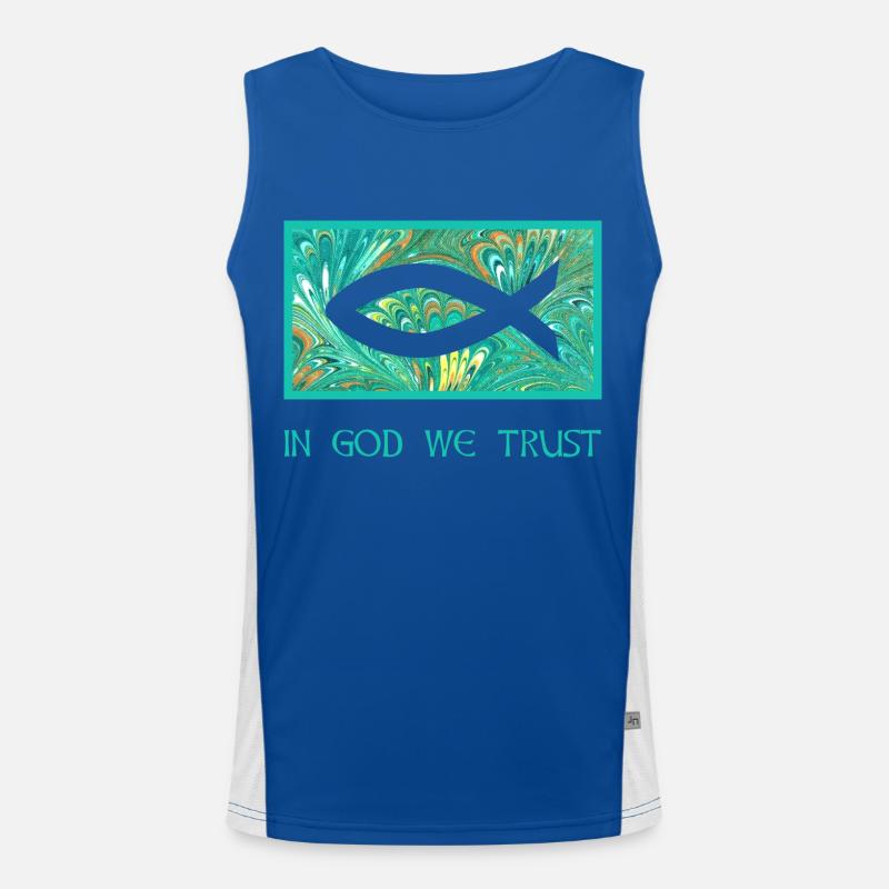 fisch ichthys e 71 - Men's Functional Contrast Tank Top  - royal/white