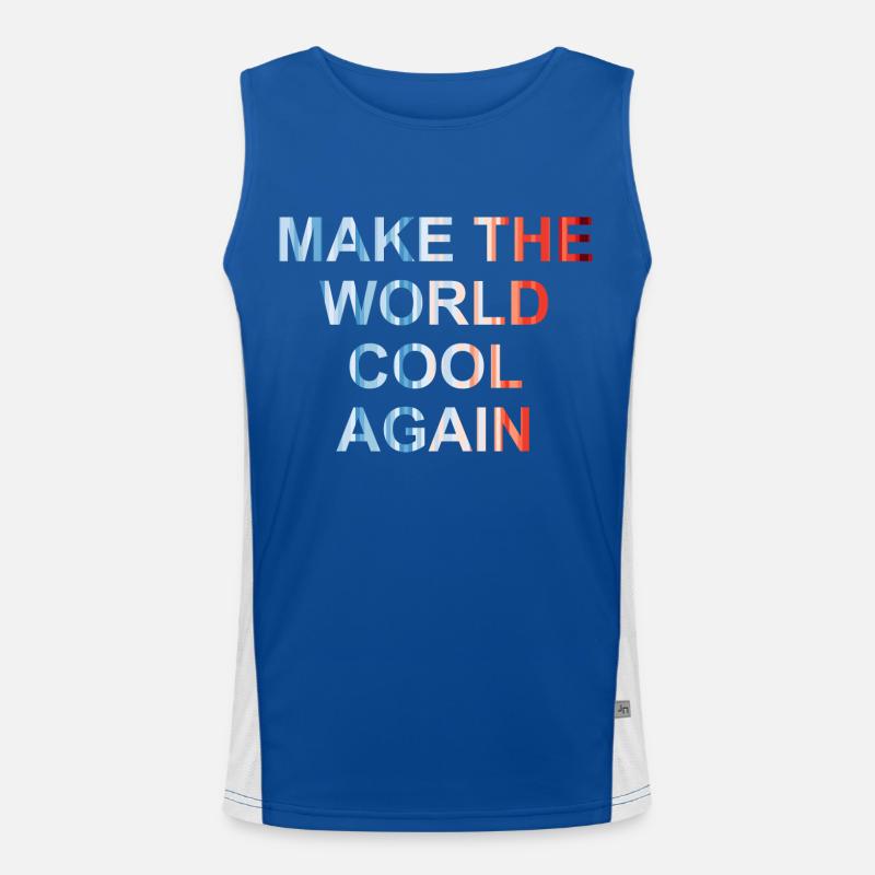 Make the world cool again - Klimawandel - FFF Funktionelles Kontrast-Tank Top für Männer 