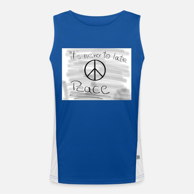 Its Never to Late for peace Funktionelles Kontrast-Tank Top für Männer 