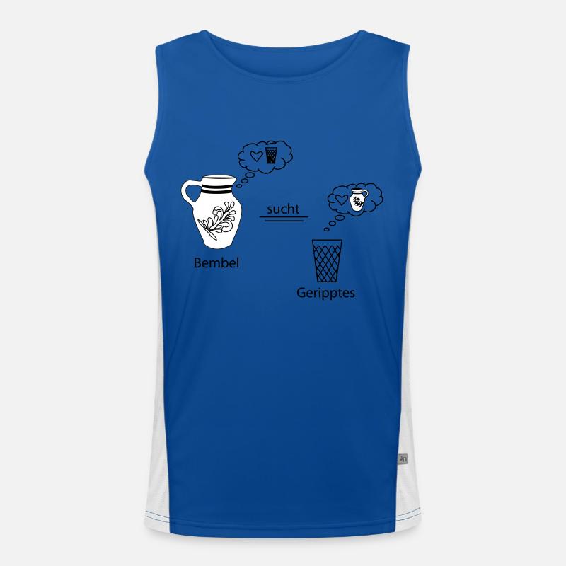 Denkblasen Bembel und Geripptes Funktionelles Kontrast-Tank Top für Männer 