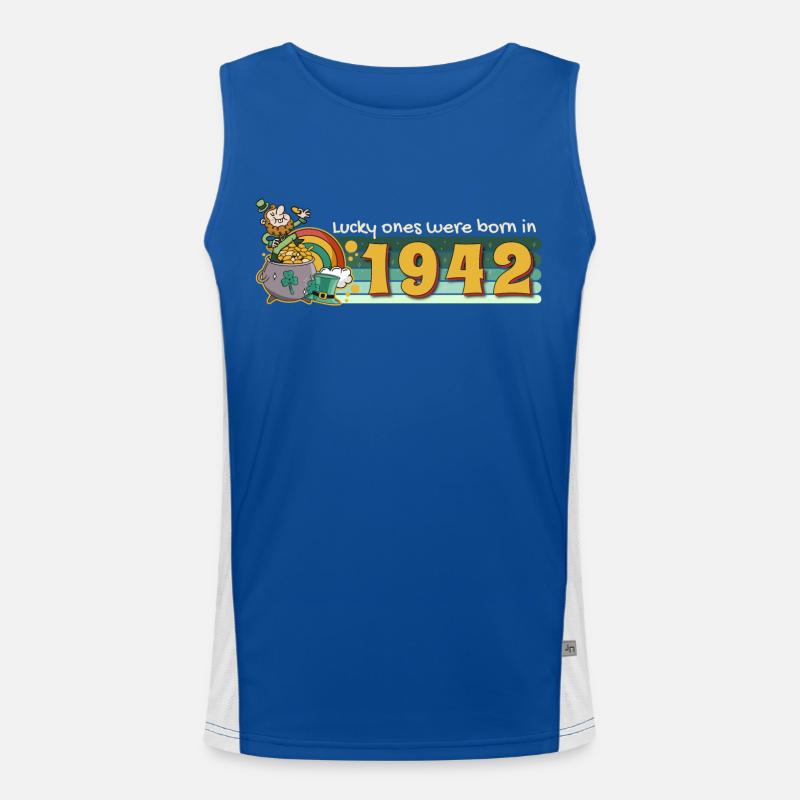 Glückliche wurden 1942 geboren tee St. Patrick's Funktionelles Kontrast-Tank Top für Männer 