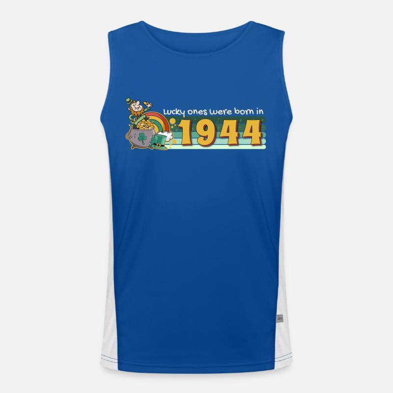Glückliche wurden 1944 geboren tee St. Patrick's Funktionelles Kontrast-Tank Top für Männer 