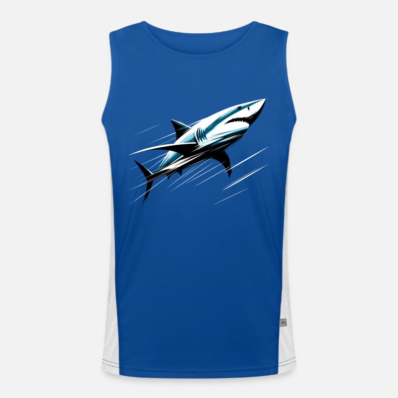 Shark in motion Men's Functional Contrast Tank Top 