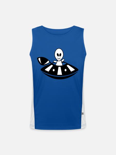 Alien UFO - Men's Functional Contrast Tank Top  - royal/white