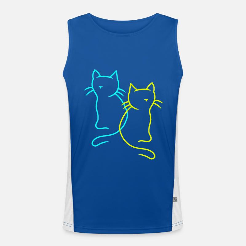 Katzen Haustiere Kätzchen Katze Geschenkidee Funktionelles Kontrast-Tank Top für Männer 