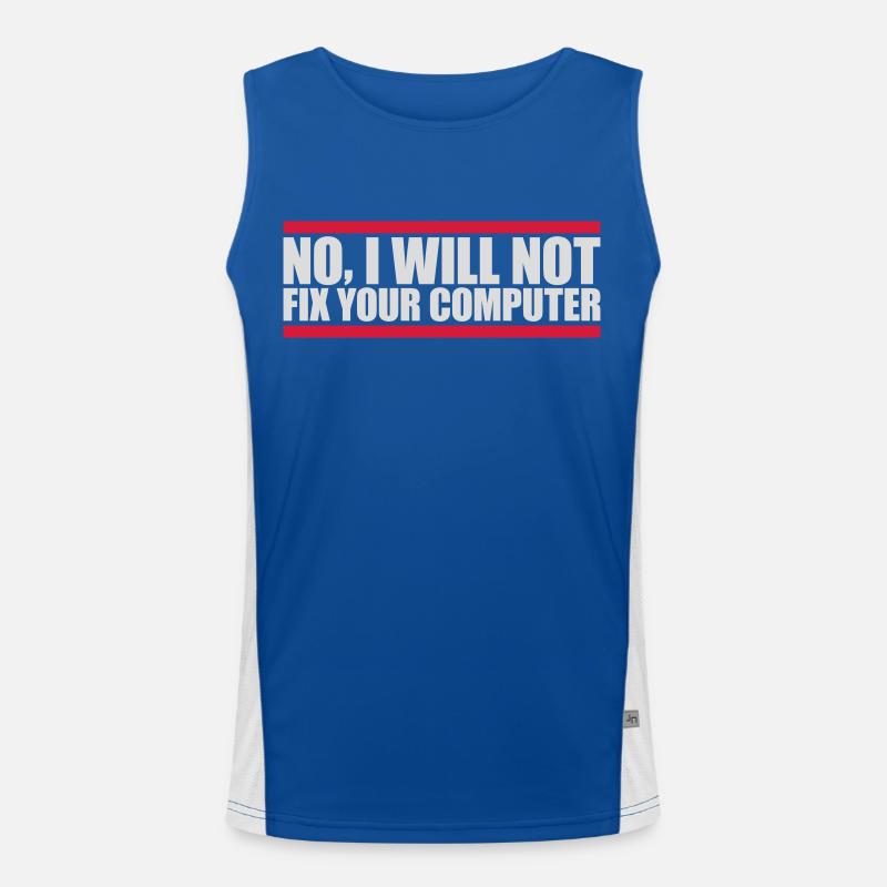 not fix your computer - Men's Functional Contrast Tank Top - royal/white
