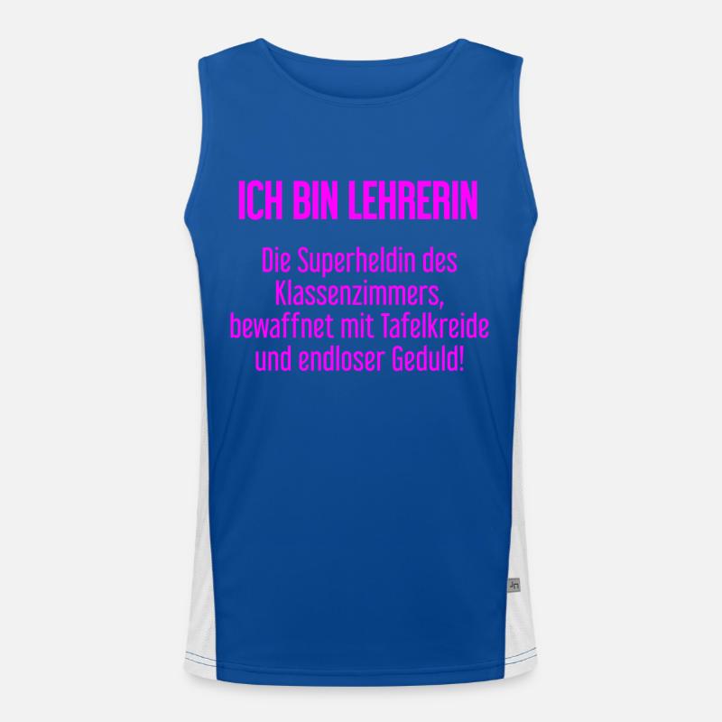 Lehrerin - Die Superheldin des Klassenzimmers! Funktionelles Kontrast-Tank Top für Männer 