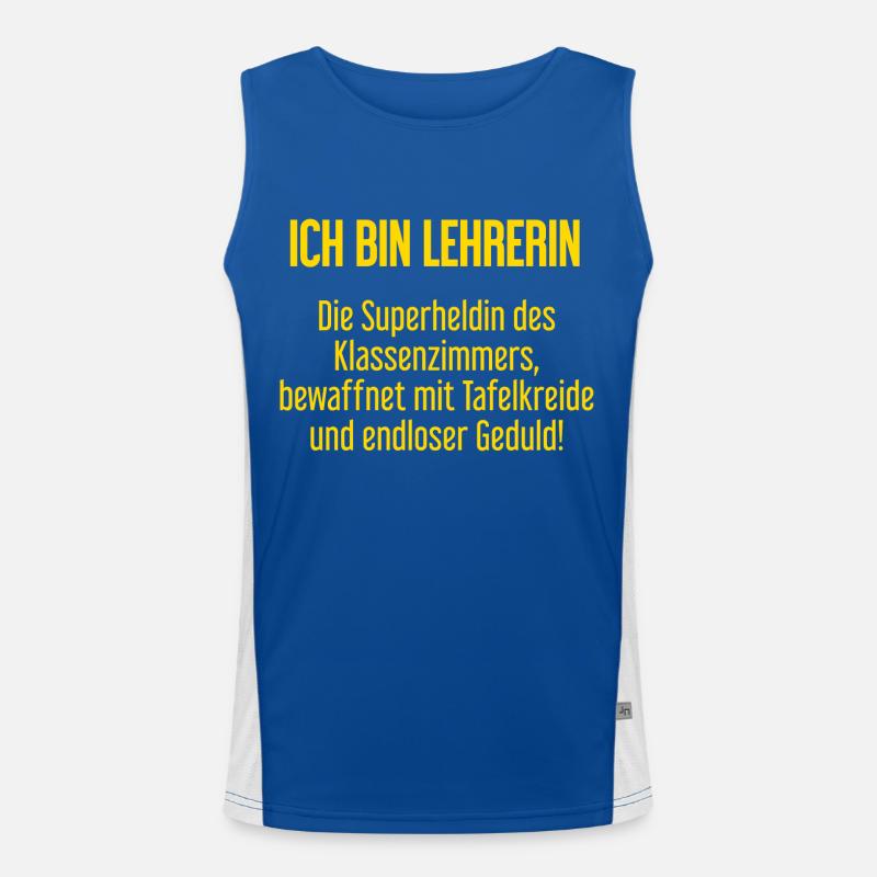 Lehrerin - Die Superheldin des Klassenzimmers! Funktionelles Kontrast-Tank Top für Männer 