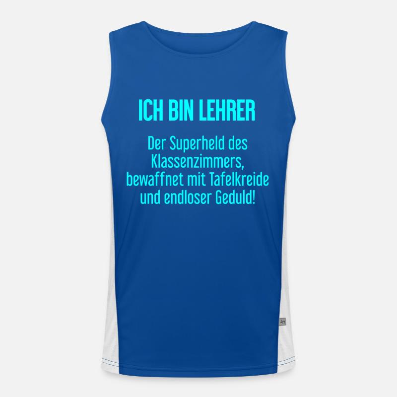 Lehrer - Der Superheld des Klassenzimmers! Funktionelles Kontrast-Tank Top für Männer 