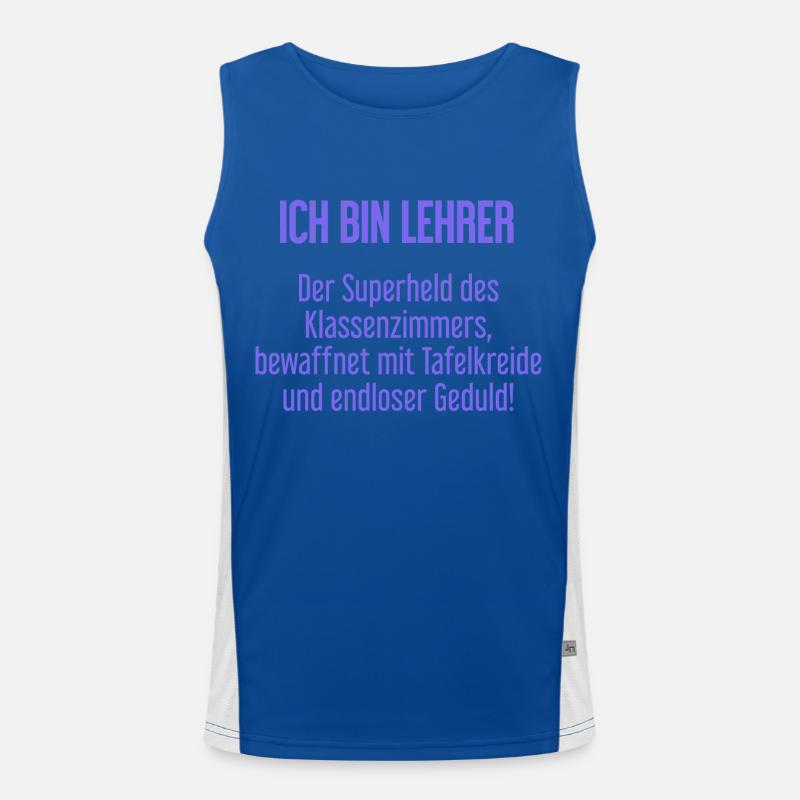 Lehrer - Der Superheld des Klassenzimmers! Funktionelles Kontrast-Tank Top für Männer 