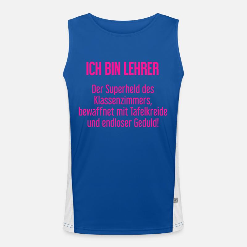 Lehrer - Der Superheld des Klassenzimmers! Funktionelles Kontrast-Tank Top für Männer 