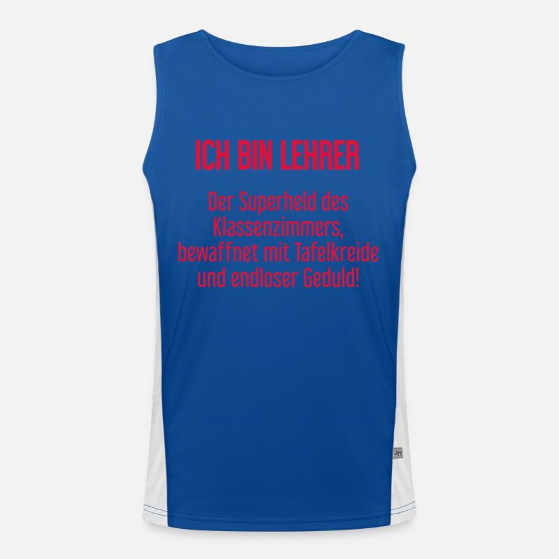 Lehrer - Der Superheld des Klassenzimmers! Funktionelles Kontrast-Tank Top für Männer 