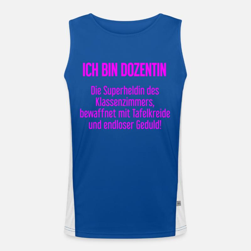 Dozentin - Die Superheldin des Klassenzimmers! Funktionelles Kontrast-Tank Top für Männer 