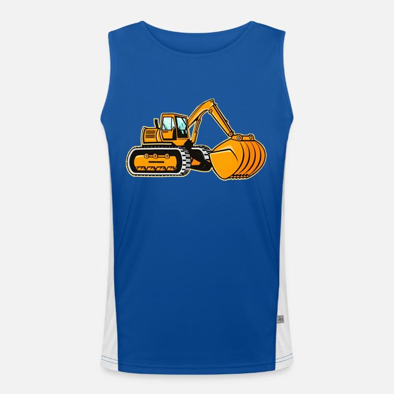 Large Crawler Excavator Men's Functional Contrast Tank Top 