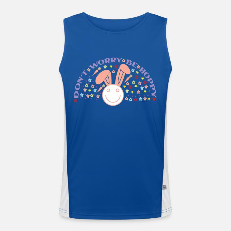 Including Worry Be Hoppy - Men's Functional Contrast Tank Top  - royal/white